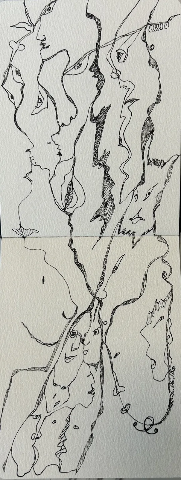 裂縫中的眾生 線稿