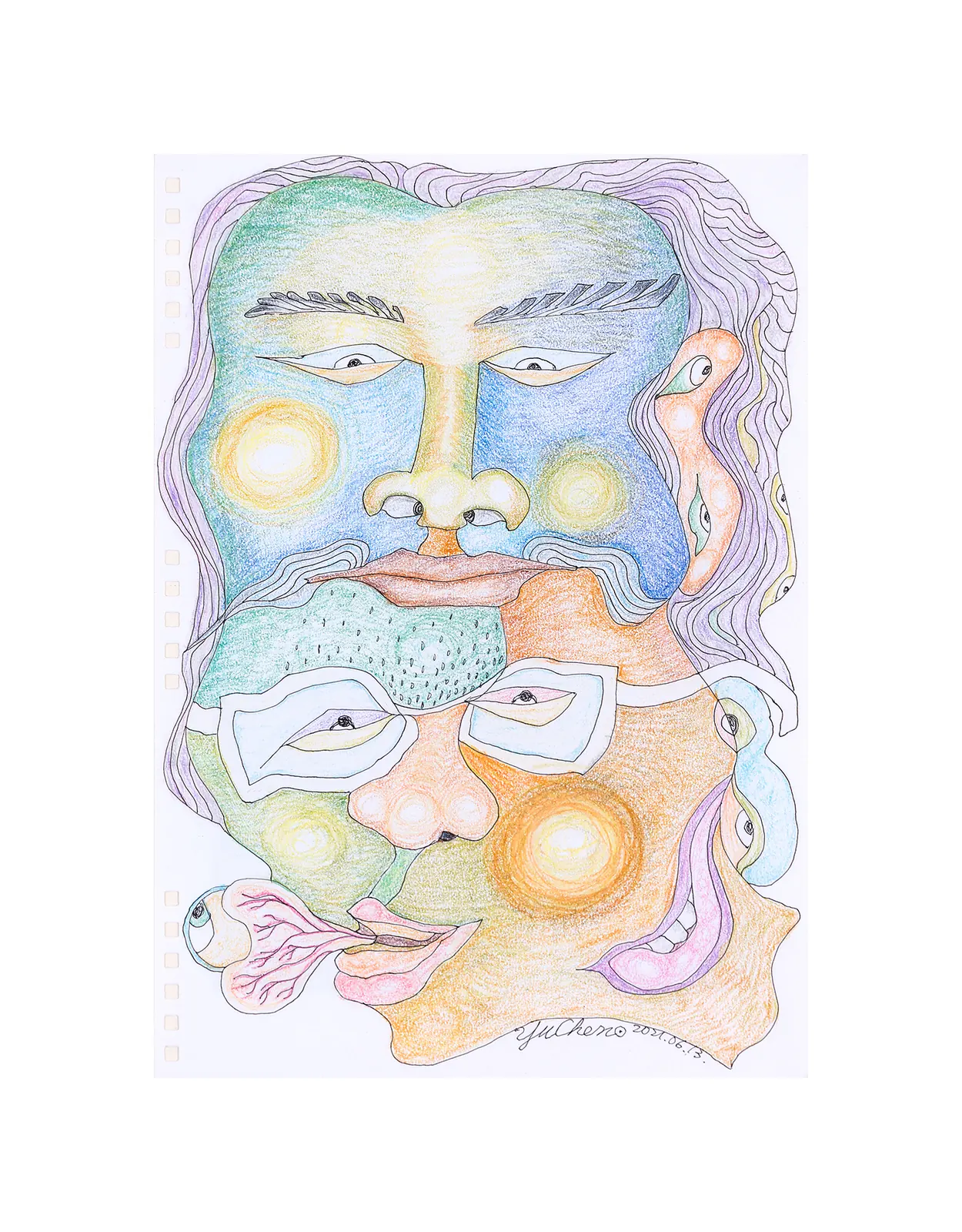 非表象之原貌色鉛筆插畫
