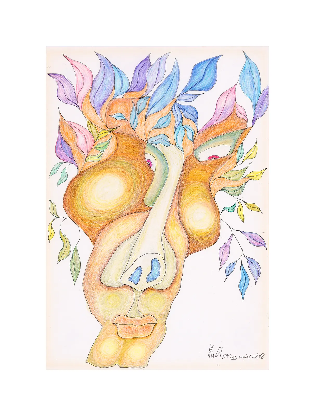 非表象之存有色鉛筆插畫