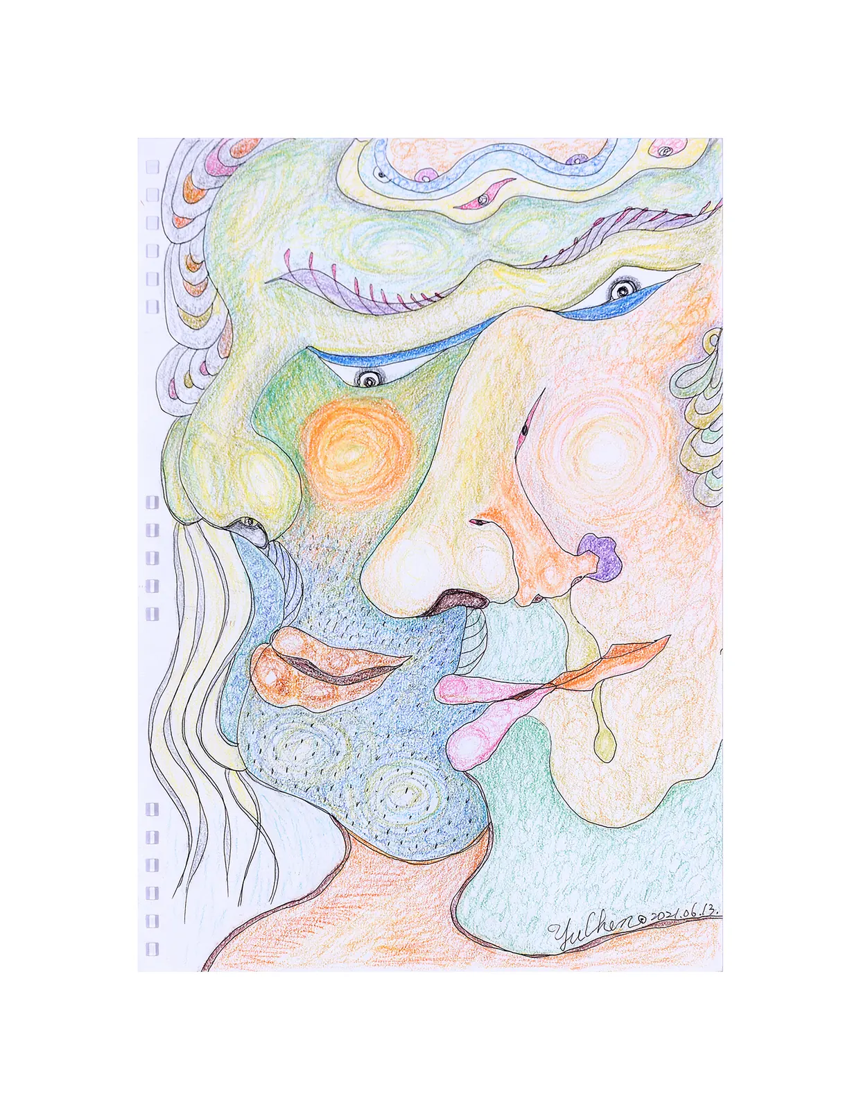 非表象之延伸色鉛筆插畫