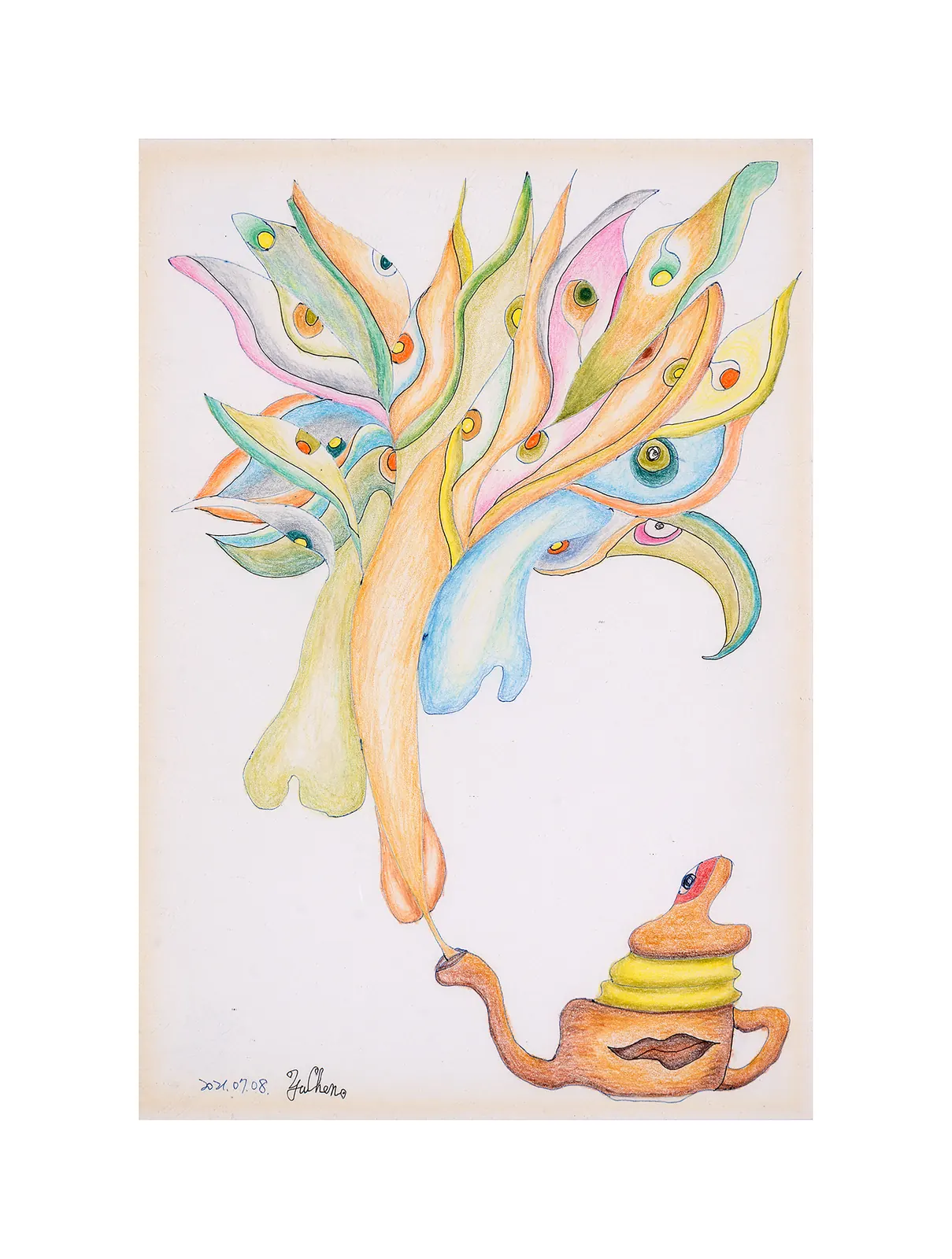幻化成形色鉛筆插畫